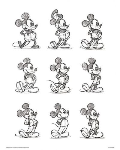 Tablou Art Print Pyramid Disney: Mickey Mouse - Sketched Multi - 1