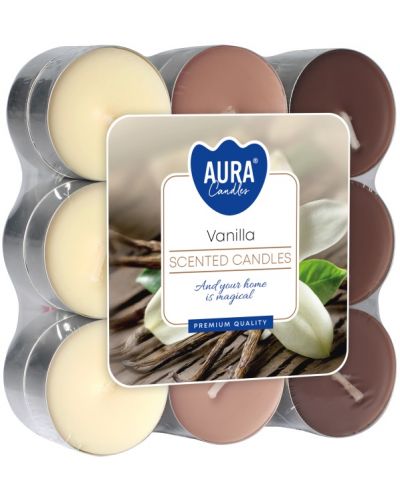 Lumânări parfumate de ceai Bispol Aura - Vanilla, 18 bucăți - 1