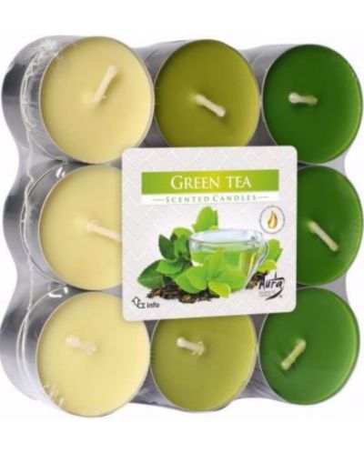 Lumânări parfumate de ceai Bispol Aura - Green Tea, 18 bucăți - 1