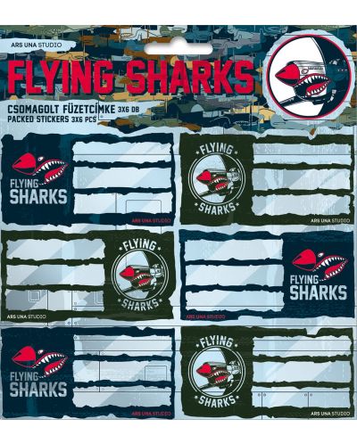 Etichete scolare Ars Una Flying Sharks - 18 bucati - 1