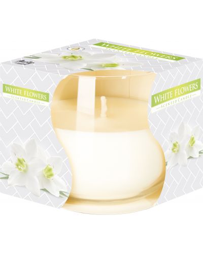 Lumânare parfumată Bispol Aura - Flori albe, 130 g - 1