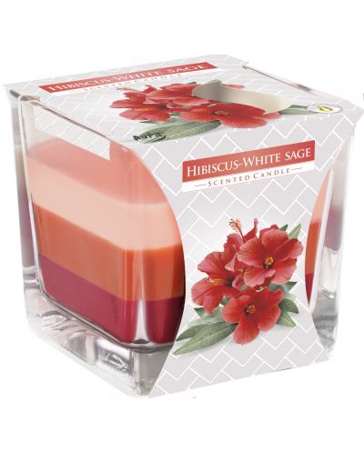Lumânare parfumată Bispol Aura - Hibiscus și salvie, 170 g - 1