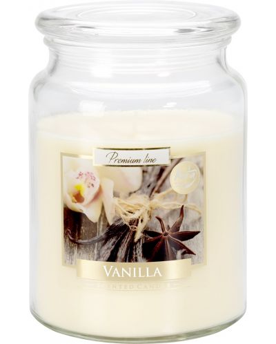 Borcan pentru lumânări parfumate Bispol Aura - linia Premium, Vanilie, 500 g - 1