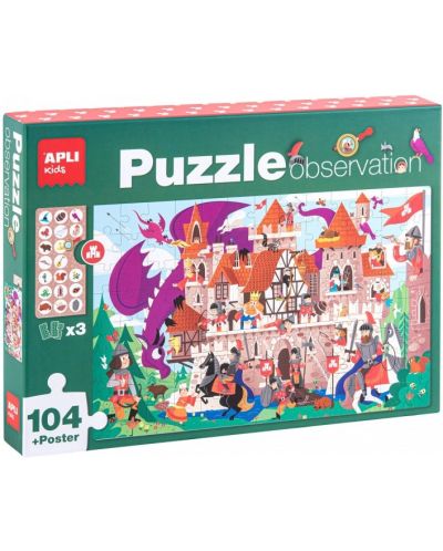 Joc de asociere Apli - Puzzle Castel, 104 piese - 1