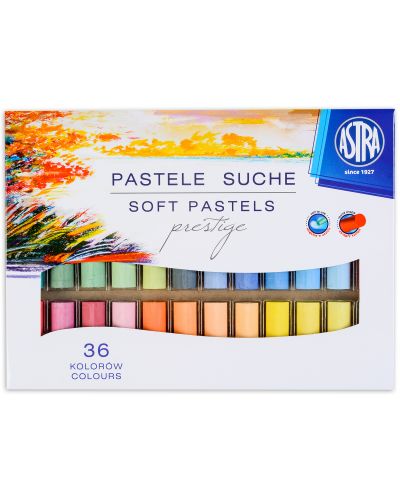 Pasteluri uscate Astra - Prestige, 36 culori, cu forma rotunda - 1