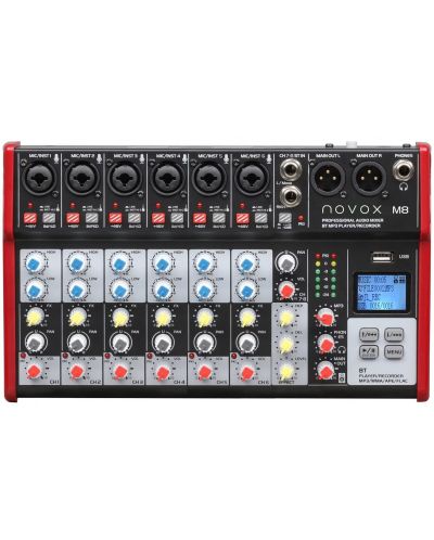 Mixer audio Novox - M8 MKII, negru/roșu - 1