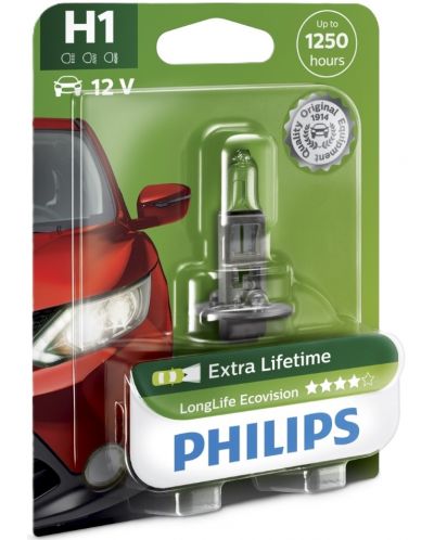 Bec auto  Philips - LLECO, H1, 12V, 55W, P14.5s - 1