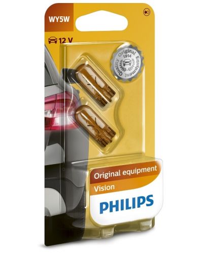 Becuri auto Philips - 12V, WY5W, W2.1X9.5d, 2 buc. - 1