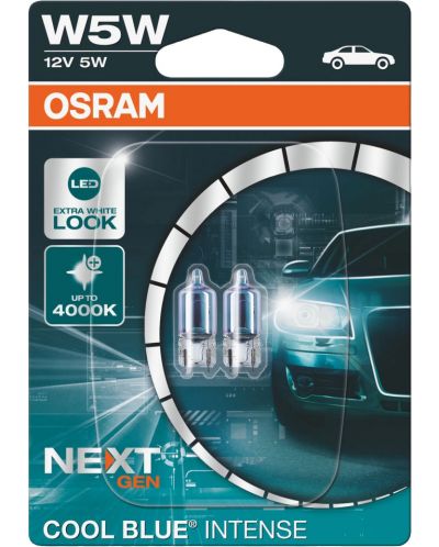 Becuri auto Osram - W5W, 2825CBN, Cool Blue Intense - 1