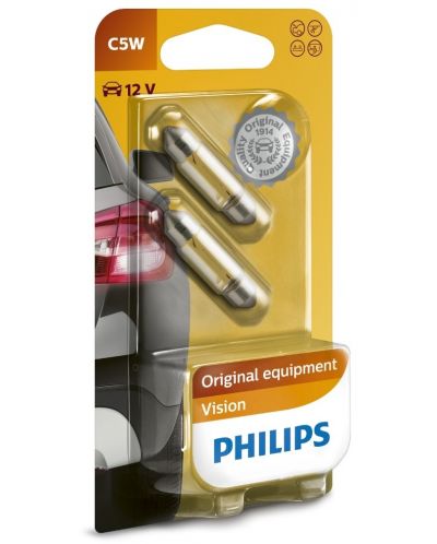Becuri auto Philips - 12V, C5W, SV8.5, 2 buc. - 1