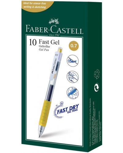 Roller automat Faber-Castell Fast Gel - Auriu, 0.7 mm - 2
