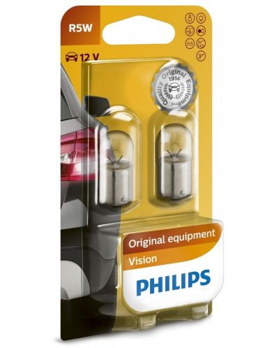 Becuri auto Philips - 12V, R5W, BA15s, 2 buc. - 1