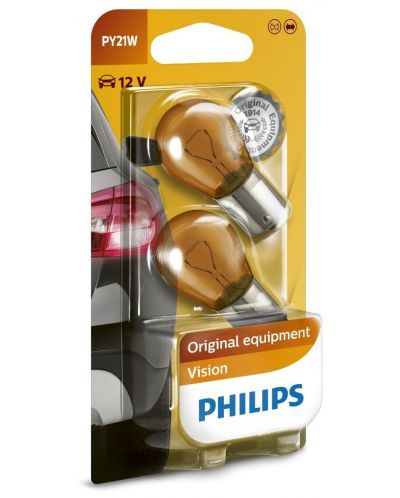 Becuri auto Philips - 12V, PY21W, BAU15s, 2 buc. - 1