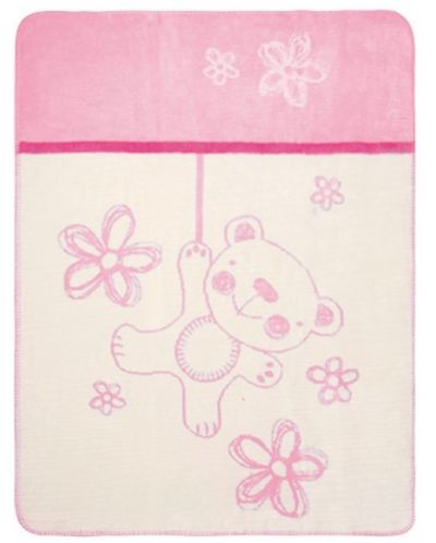 Pătură pentru copii Baby Matex - Bear, roz - 1