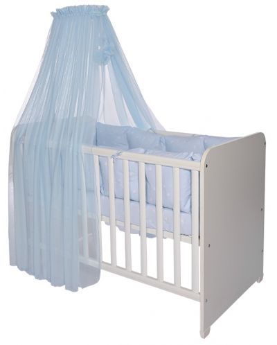 Baldachin pentru pat pentru copii Lorelli - Color Pom Pom, 480 x 160 cm, albastru - 1