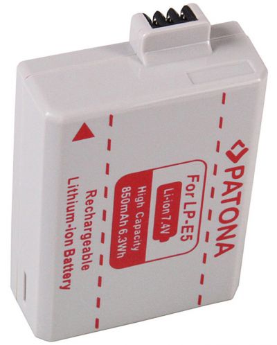 Baterie Patona - Standard, înlocuitor pentru Canon LP-E5, alb - 1