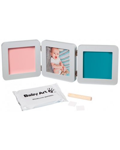 Baby Art Hand and Foot Print - Modern Trendy White Frame BA -00015 alb - 3