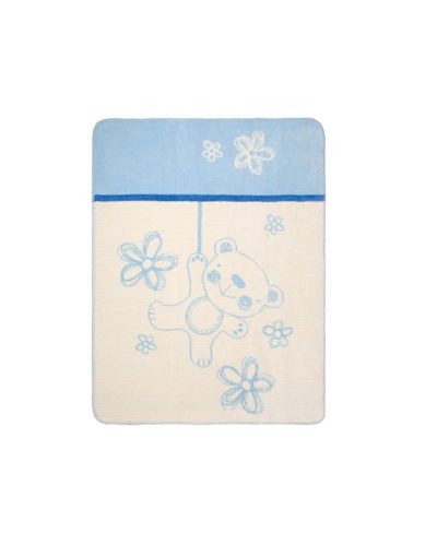 Pătură pentru copii Baby Matex - Teddy, 75 x 100 cm, albastru - 1