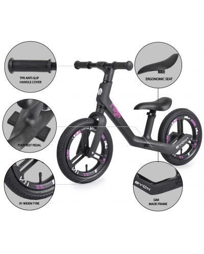 Bicicleta de echilibru Byox - Mojo, roz - 2