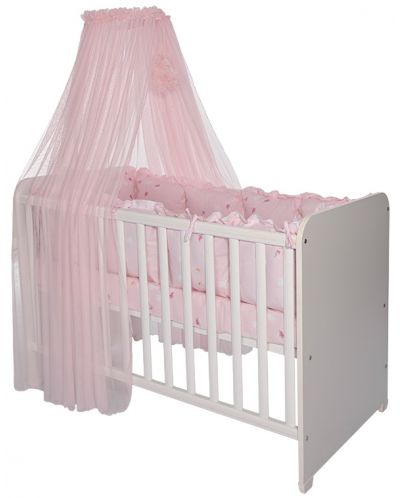 Baldachin pentru pat pentru copii Lorelli - Color Pom Pom, 480 x 160 cm, roz - 1