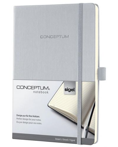 Carnețel cu coperta tare Sigel Conceptum Format A5 - gri, căptușite pagini - 1