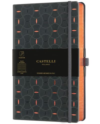 Бележник Castelli Copper & Gold - Rice Grain Copper, 13 x 21 cm, linii - 1