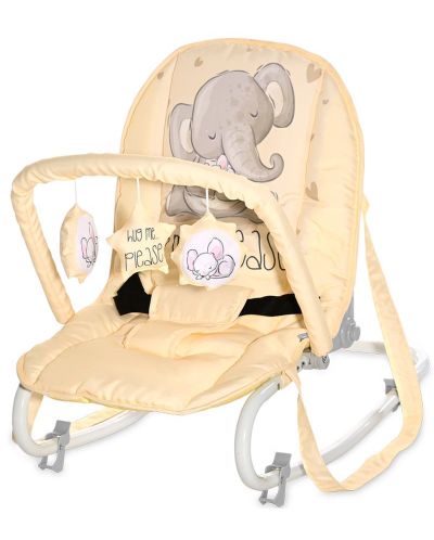 Șezlong pentru bebeluși Lorelli - Eliza, Yellow Cute Elephant - 1