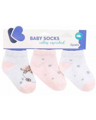 Ciorapi de vara pentru bebelusi KikkaBoo - Dream Big, 6-12 luni, 3 buc, Pink - 1