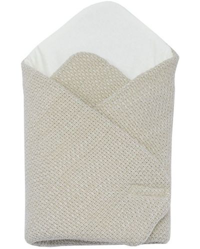 Paturica tricotata pentru bebelusi ECO Rice - Bej, 80 х 80 cm - 1