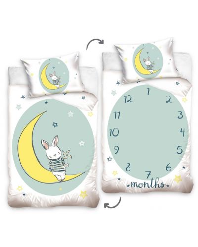 Set de dormit pentru bebelusi Sonne Home - Bunny on the moon, 2 piese - 1