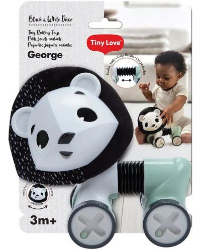 Jucărie pentru bebeluși Tiny Love Decor alb-negru - Rulouri mici, George Lion - 6