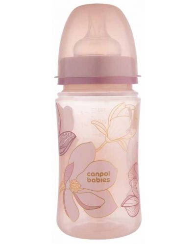 Biberon pentru copii Canpol babies - Easy Start, Gold, 240 ml, roz - 1