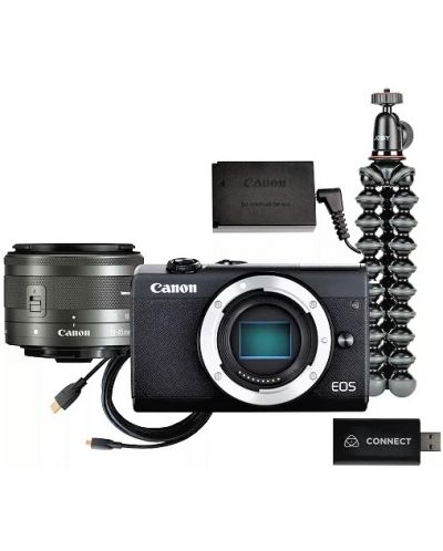 Aparat foto Mirrorless Canon - EOS M200 Streaming kit, Black - 1