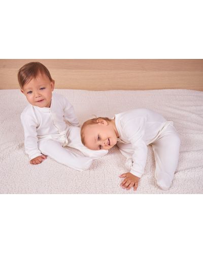 Salopetă pentru bebeluşi Bio Baby - Bumbac organic, 50 cm, 0-1 luna, ecru - 2