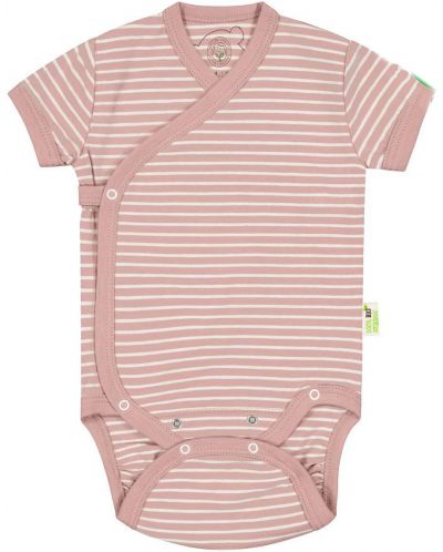 Body cu dungi pentru bebeluși Bio Baby - Bumbac organic, 62 cm, 3-4 luni, roz - 1