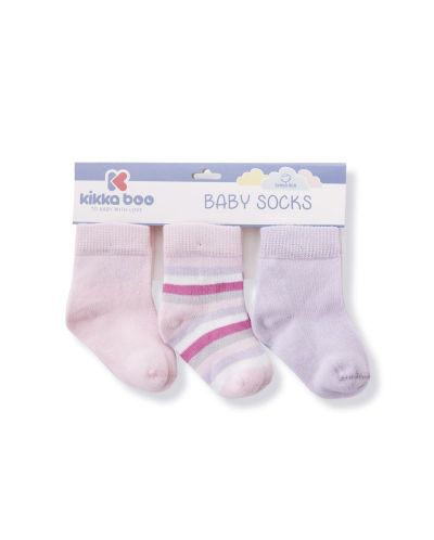 Șosete pentru bebeluși KikkaBoo Stripes - Bumbac, 1-2 ani, mov - 1