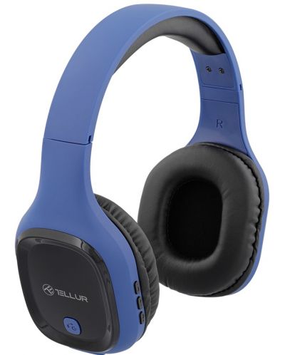 Casti wireless cu microfon Tellur - Pulse, albastre - 1