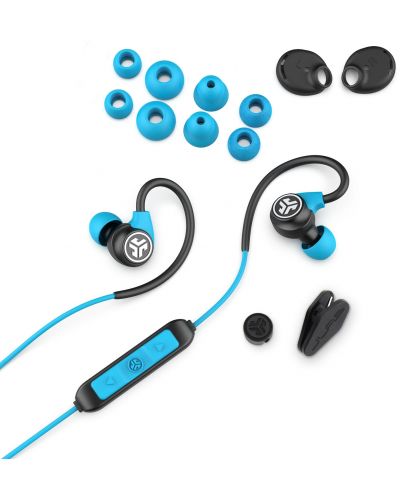Casti wireless cu microfon JLab - Fit Sport 3, albastre/negre - 4