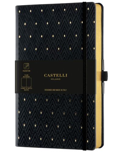 Бележник Castelli Copper & Gold - Diamonds Gold, 13 x 21 cm, coli albe - 1