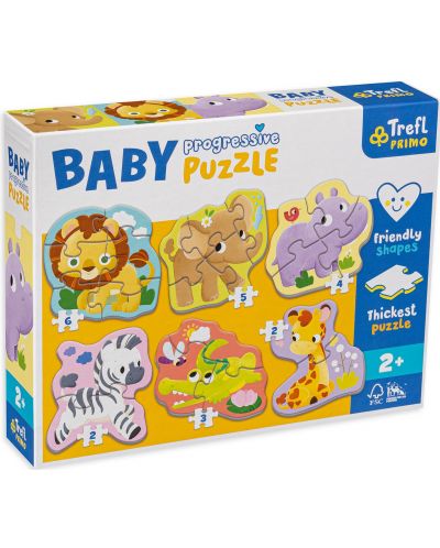 Puzzle pentru bebeluși Trefl 6 în 1 - Safari - 1
