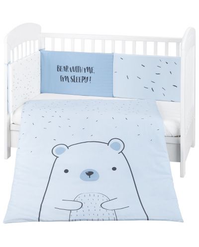 Set de dormit pentru bebelusi din 2 piese KikkaBoo - Bear with me Albastru, 60 x 120 cm - 1