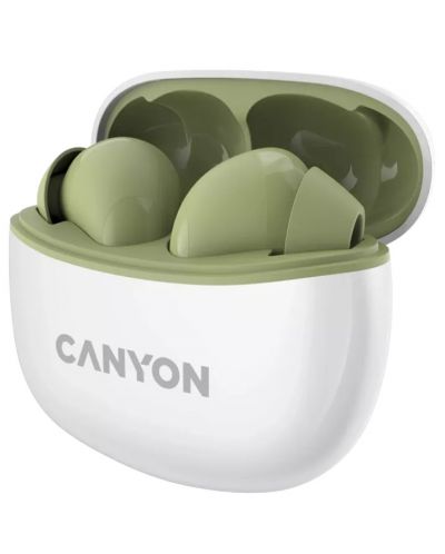 Casti wireless Canyon - TWS5, albe/verde - 3