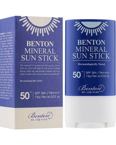 Benton Stick de protecție solară minerală, SPF50+, 15 g - 1