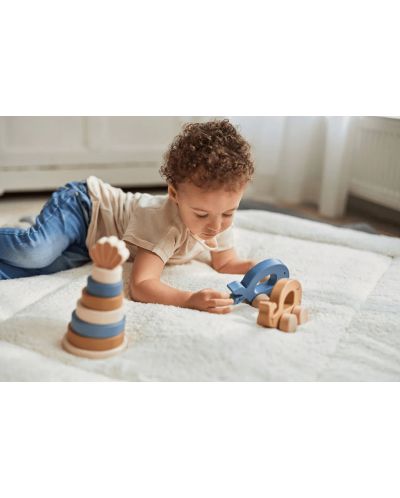 Jucărie din lemn pentru copii Jollein - Cărucior, Sea Animal Blue - 6
