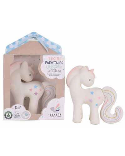 Jucărie pentru copii Tikiri - Unicorn alb cu stele colorate - 1