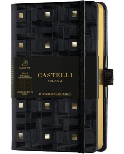 Бележник Castelli Copper & Gold - Weaving Gold, 9 x 14 cm,coli albe - 1