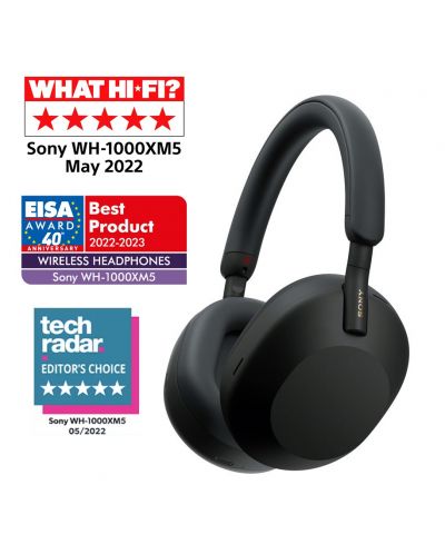 Căști wireless Sony - WH-1000XM5, Hard Case, ANC, negre | Ozone.ro