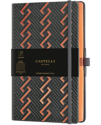 Бележник Castelli Copper & Gold - Roman Copper, 9 x 14 cm, linii - 1