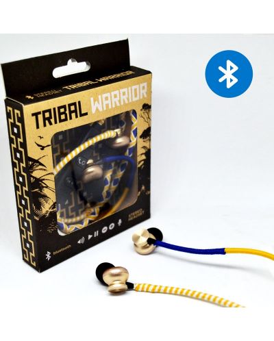 Casti wireless Fusion Embassy - Tribal Warrior, galben/albastru - 4