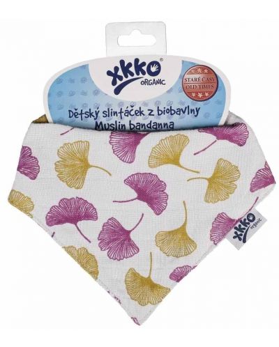 Bandana pentru bebelusi din bumbac organic Xkko - Gingko - 1